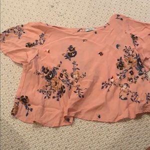 UO flow top with floral pattern